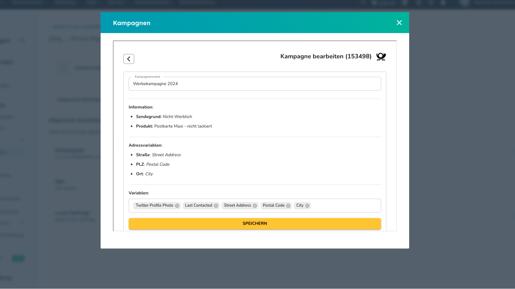 Standardisieren Sie wichtige Kontaktfelder